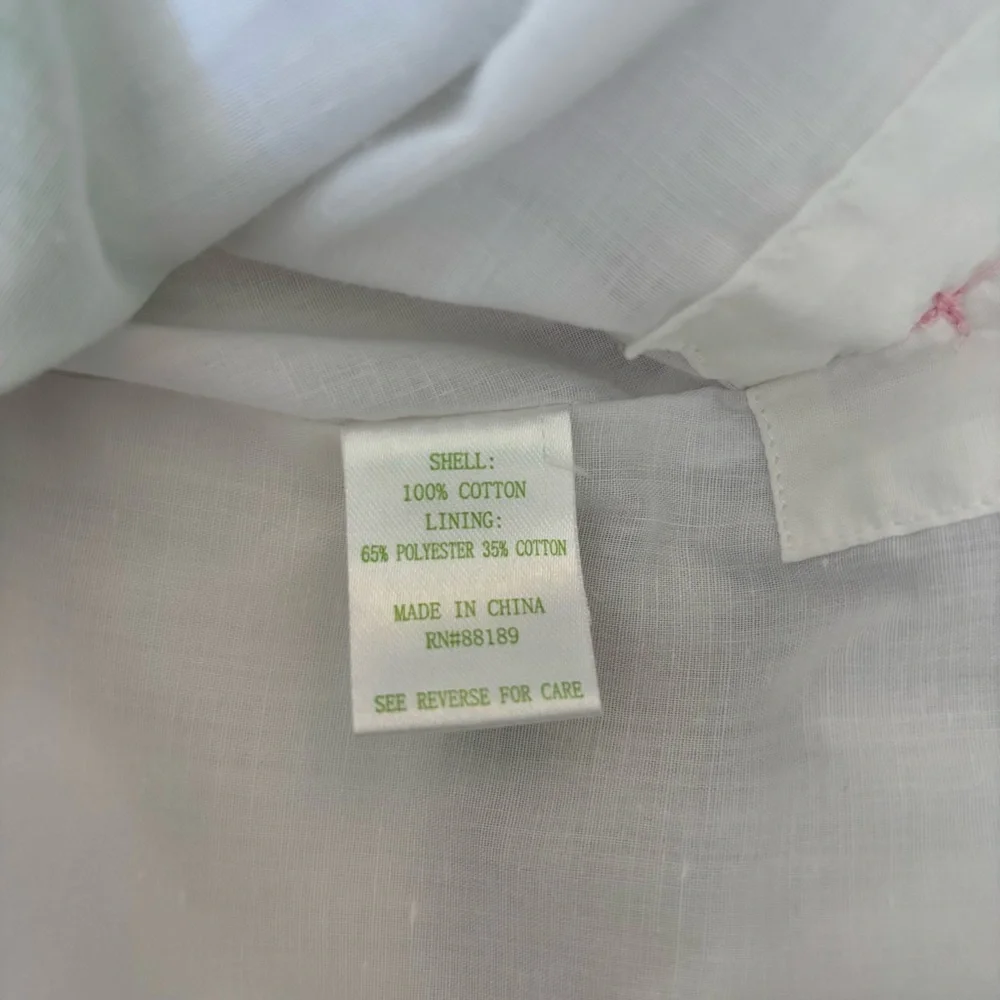 LILLY PULITZER Girls Size 8 Shift Dress White Embroidered Birds Beach Coastal - Picture 10 of 12